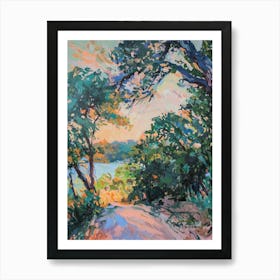 Mount Bonnell Austin Texas Oil Painting 2 Art Print