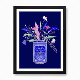 Tin Can Sunshine - Retro Flowers in a Vase Art Print