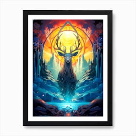 Deer In The Forest 3 Art Print