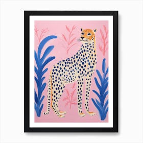 Playful Illustration Of Cheetah For Kids Room 1 Art Print