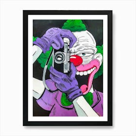 Clown With A Camera Art Print