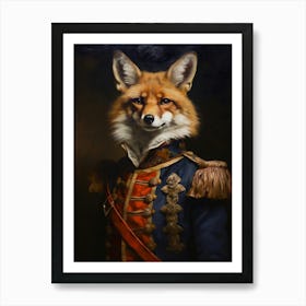 Victorian Animal Portrait, Dressed Animal Art, Royal Fox Vintage Print, Dark Moody Renaissance Animal Printable Art, Animal Lover Gift Art Print