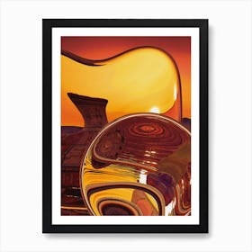 Abstract Still Life Vase And Fruit Art Print