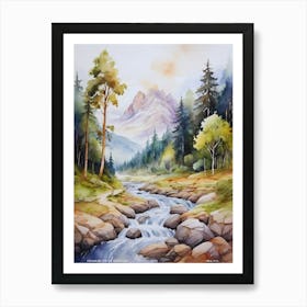 mountain forest landscape.uk Art Print