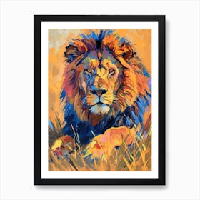 Transvaal Lion Lion In Different Seasons Fauvist Painting 1 Art Print