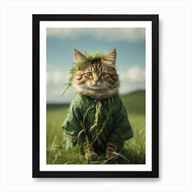 Cat In A Coat Art Print