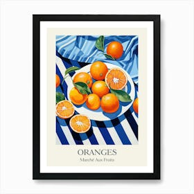 Marche Aux Fruits Oranges Fruit Summer Illustration 1 Art Print