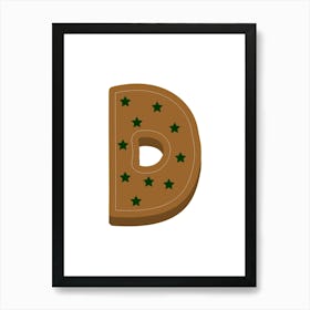 Gingerbread Decorative Letters Living Room Holiday Display 04 Art Print