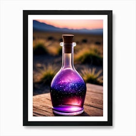 Purple Universe In A Bottle Art Print