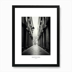 Poster Of Barcelona, Spain, Black And White Analogue Photography 1 Art Print