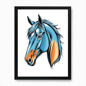 Creative Color Horse Head Art Print