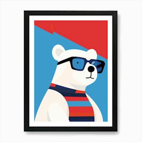 Little Polar Bear 1 Wearing Sunglasses Art Print