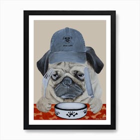 Mops Poster Surreal für Wohnzimmer
