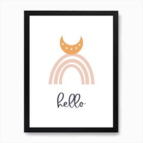 Boho Rainbow, Hello Lettering, Baby Art Print