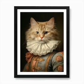 Ginger Cat With Ruffled Collar 1 Art Print