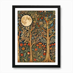 William Morris Moonlight In The Woods 20 Art Print