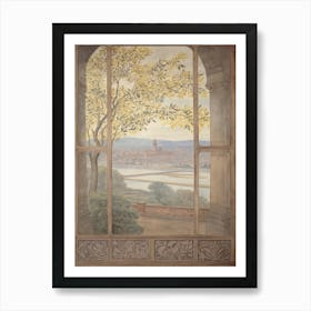 A Window View Of Florence In The Style Of Art Nouveau 4 Art Print