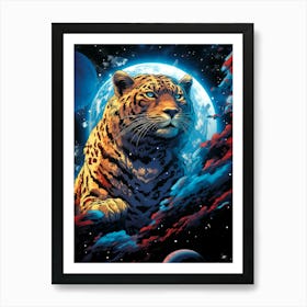 Leopard In Space Art Print