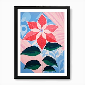 Poinsettia 1 Hilma Af Klint Inspired Pastel Flower Painting Art Print