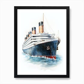Titanic Ship Colour Pencil 2 Art Print