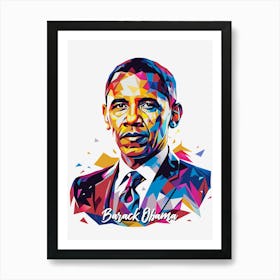 Barack Obama 2 Portrait WPAP Pop Art Art Print