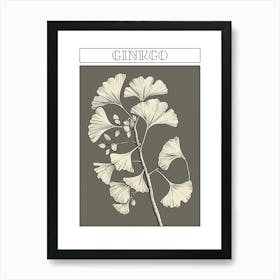 Ginkgo Tree Minimalistic Drawing 2 Poster Art Print