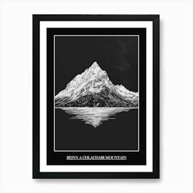 Beinn A Chlachair Mountain Line Drawing 4 Poster Art Print