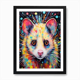  A Curious Possum Vibrant Paint Splash 2 Art Print