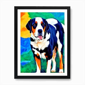 Greater Swiss Mountain Dog 2 Fauvist Style Dog Art Print