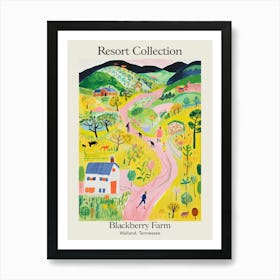 Poster Of Blackberry Farm   Walland, Tennessee   Resort Collection Storybook Illustration 1 Art Print