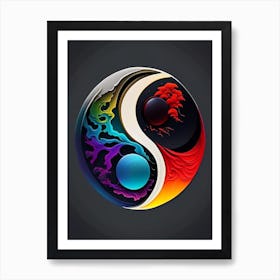Colour 1, Yin and Yang Illustration Art Print