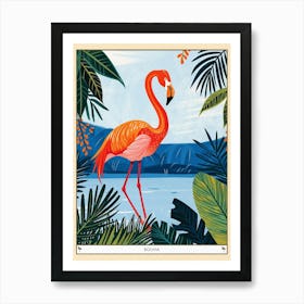 Greater Flamingo Bolivia Tropical Illustration 9 Poster Art Print