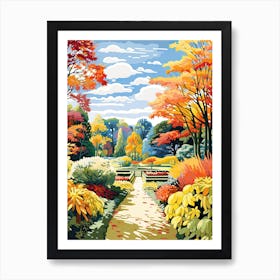 Longwood Gardens, Usa In Autumn Fall Illustration 3 Art Print