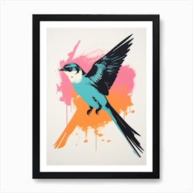 Andy Warhol Style Bird Chimney Swift 1 Art Print