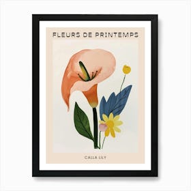 Spring Floral French Poster  Calla Lily 3 Art Print