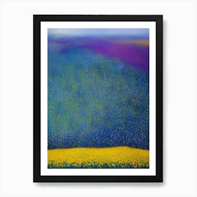 Blue Sky With Yellow Flowers Poster