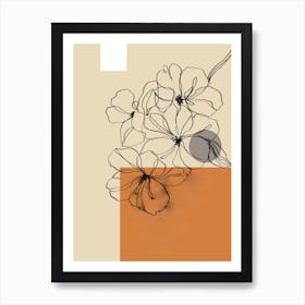 Minimalist Orchid Lines C Art Print