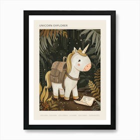 Explorer Unicorn Muted Pastels 1 Poster Art Print