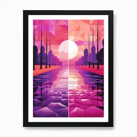 Landscape Geometric Abstract Illustration 16 Art Print