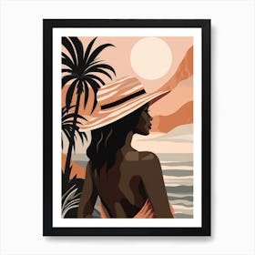 Woman At The Beach Art Print