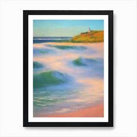 Bamburgh Beach Northumberland Monet Style Art Print