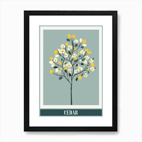 Cedar Tree Flat Illustration 8 Poster Art Print