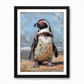 African Penguin Volunteer Point Oil Painting 3 Art Print