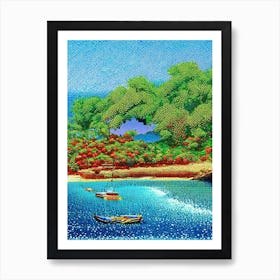 Malapascua Island Philippines Pointillism Style Tropical Destination Art Print