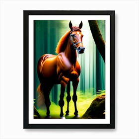 Horse In The Forest Art Print