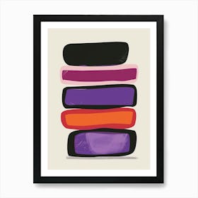 Minimalist Stacked Purple Abstract Jelly Slices Art Print