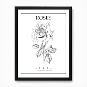 Roses Sketch 35 Poster Art Print