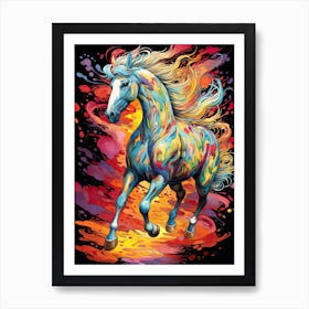 A Horse Painting In The Style Of Broken Color 3 Art Print
