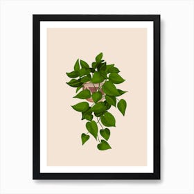 Jade Pothos Plant Art Print