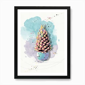 Watercolor Of A Pine Cone Art Print